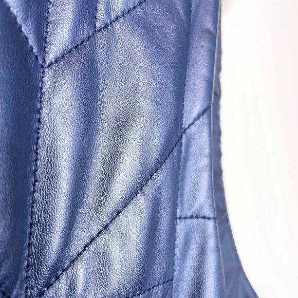 Lafayette 148 leather quilted vest - size large - Picture 10 of 10